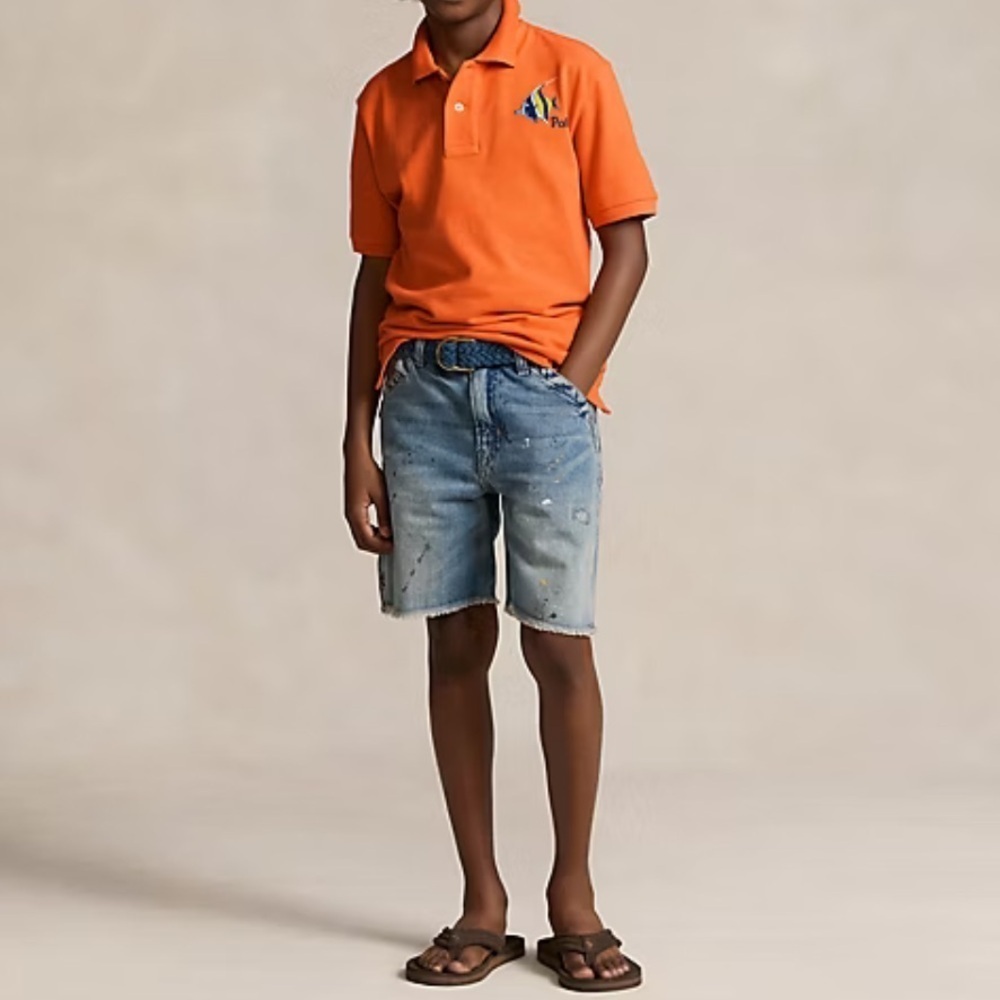 NWT polo Ralph Lauren blue fish orange kids Sz S - selling as a set of 2! - Picture 3 of 12